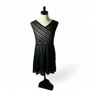 Black Lace Dress Sleeveless Fit and Flare Party Cocktail Special Occasion